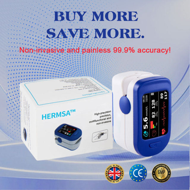 【OFFICIAL STORE】HERMSA High-Precision Multi-Purpose Non-Invasive Medical Device(For Blood Glucose, Blood Oxygen, and Blood Pressure Monitoring)[99.9% Accuracy]