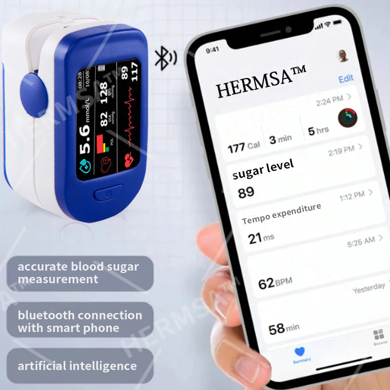 【OFFICIAL STORE】HERMSA High-Precision Multi-Purpose Non-Invasive Medical Device(For Blood Glucose, Blood Oxygen, and Blood Pressure Monitoring)[99.9% Accuracy]