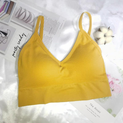 Kvinnor Sexig Crop Tops Tube Top Female Street wear Ärmlös Camis Seamless Sporter Underkläder Tee Bra Crop Top Bandeau Top Tank